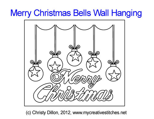 Merry Christmas bells wall hanging quilting project