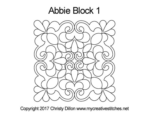 Abbie Block 1 quilting pattern