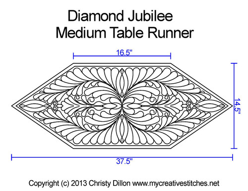 Diamond jubilee medium table runner quilting