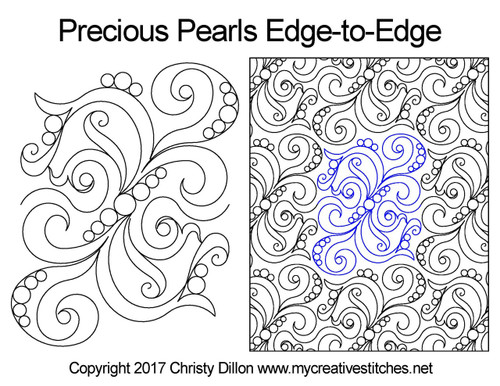 Precious Pearls Edge-to-Edge quilting pattern