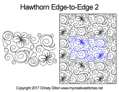 Hawthorn edge-to-edge 2 quilting pattern