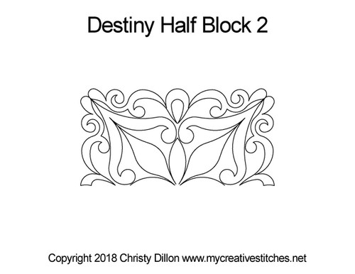 Destiny half block 2 quilting design