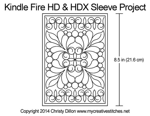 Kindle fire HDX sleeve free quilting project