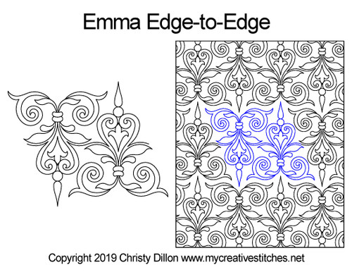 Emma edge to edge digital quilting patterns