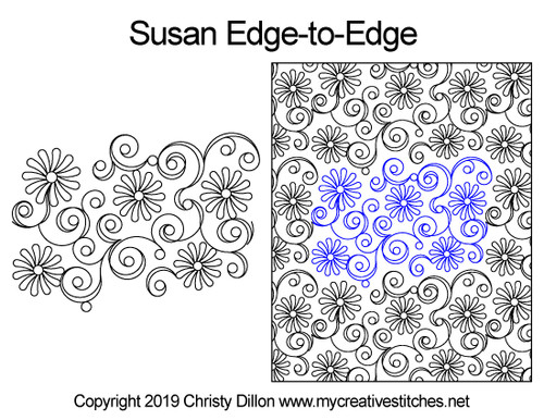 Susan edge to edge quilting pattern