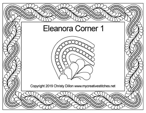 Eleanora Corner 1 digitized corner quilt pattern