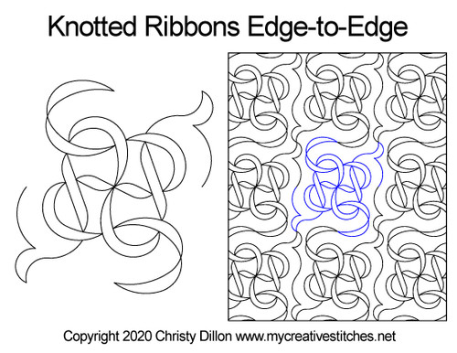 Computerized Quilting Pattern Ribbon Candy Pearls Edge-to-Edge