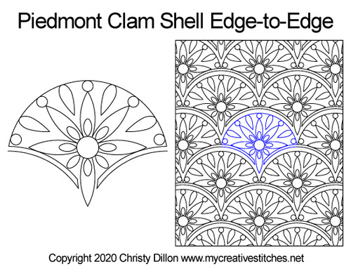 Piedmont Clam Shell Edge-to-Edge quilt pattern