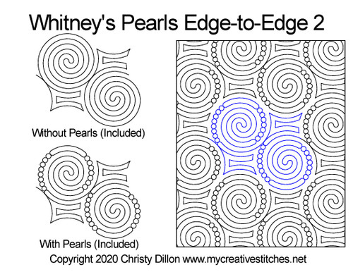 Whitney's pearls edge-to-edge quilt pattern