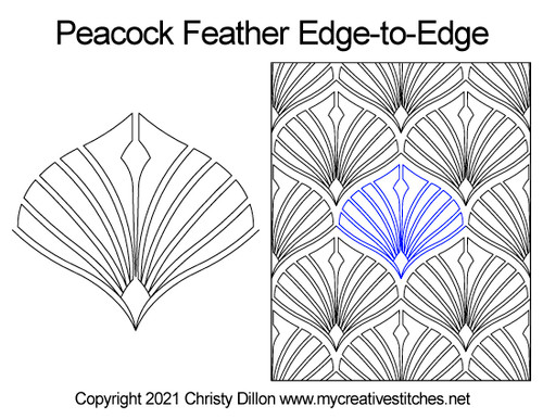 Peacock Feather Edge-to-Edge quilt pattern