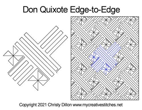 Don Quixote Edge-to-Edge quilt pattern
