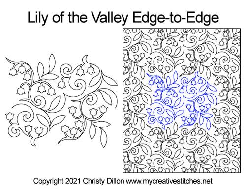 Lily of the Valley Edge-to-Edge quilt pattern