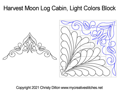 Harvest Moon Log Cabin, Light Colors Block