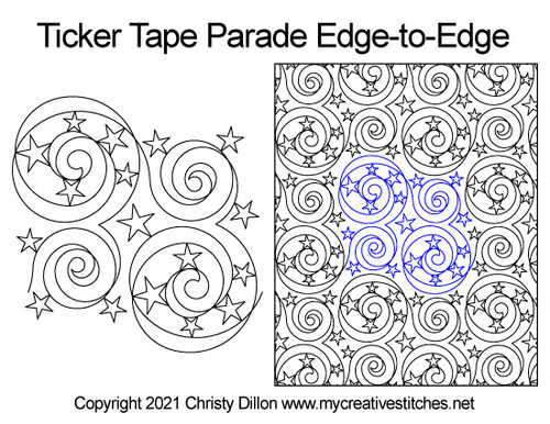 Ticker Tape Parade Edge-to-Edge quilt pattern