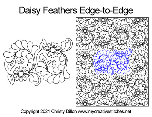 Daisy Feathers Edge-to-Edge quilt pattern