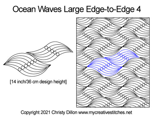 Ocean Waves Large Edge-to-Edge 4 digital quilt pattern