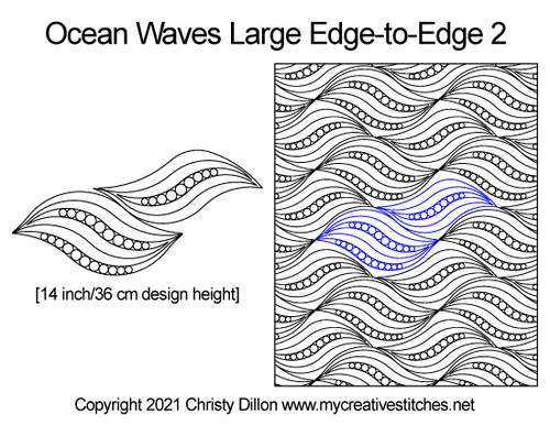 Ocean Waves Large Edge-to-Edge 2 digital quilt pattern