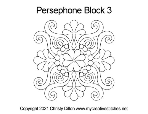 Persephone block 3 digital quilt pattern