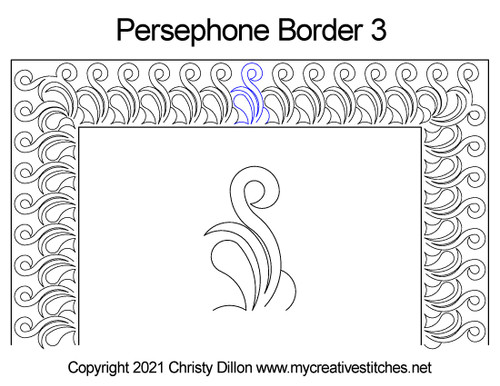 Persephone border 3 digital quilt pattern