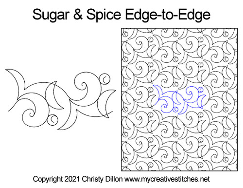 Sugar and Spice Edge-to-Edge digital quilt pattern