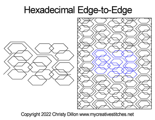 Hexadecimal modern edge-to-edge digital quilt pattern