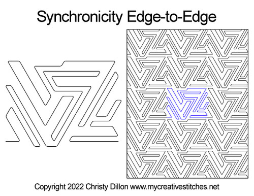 Synchronicity Edge-to-Edge digital quilt long-arm pattern