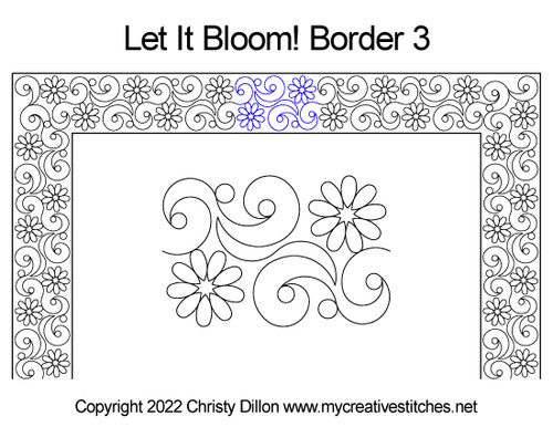 Let it Bloom! Border 3 digital long arm pattern
