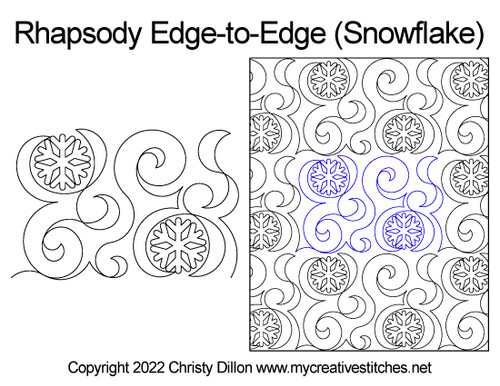 Rhapsody Edge-to-Edge Snowflake digital long-arm