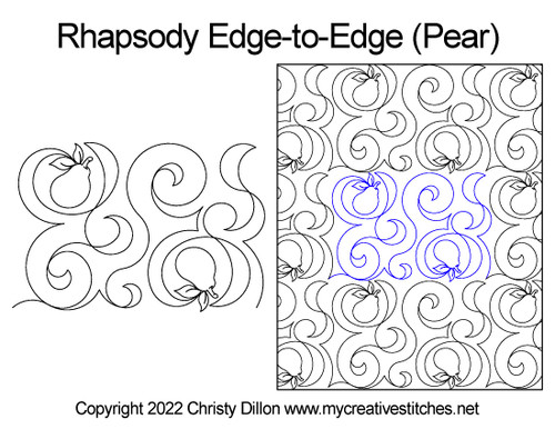 Rhapsody Edge-to-Edge Pear fruit digital long-arm