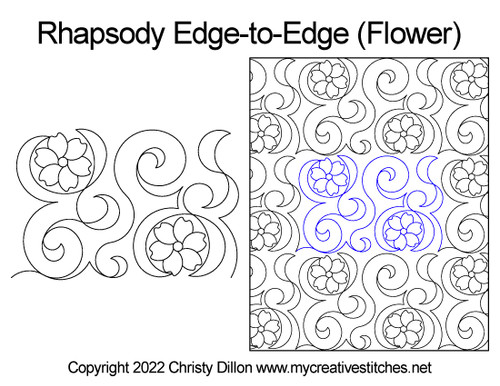 Rhapsody Edge-to-Edge Flower digital pantograph long-arm