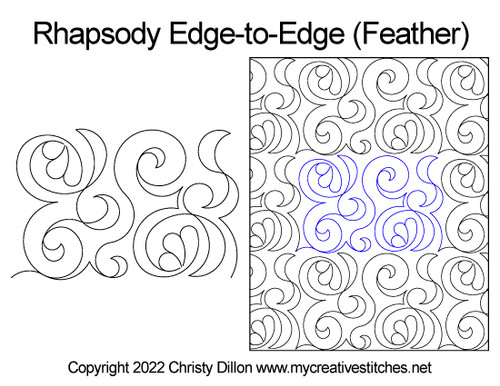 Rhapsody Edge-to-Edge Feather digital  long-arm