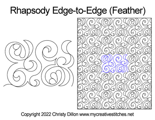 Computerized Quilting Rhapsody Edge-to-Edge Swirl