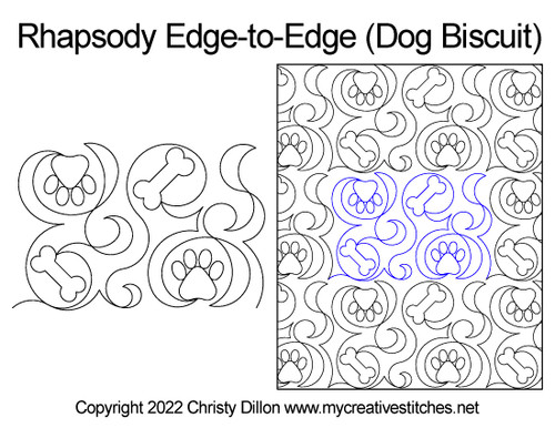 Rhapsody Edge-to-Edge Dog Biscuit digital pantograph long-arm