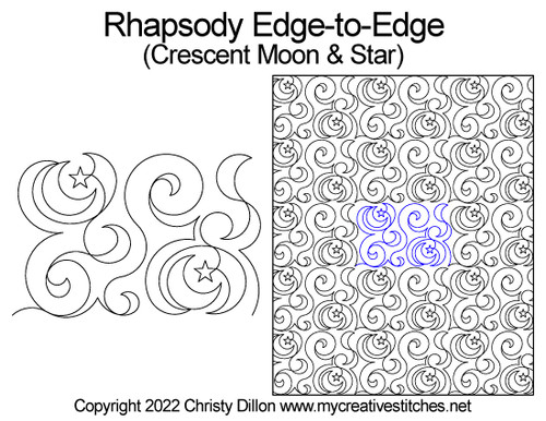 Rhapsody Edge-to-Edge Crescent Moon and Star digital long-arm
