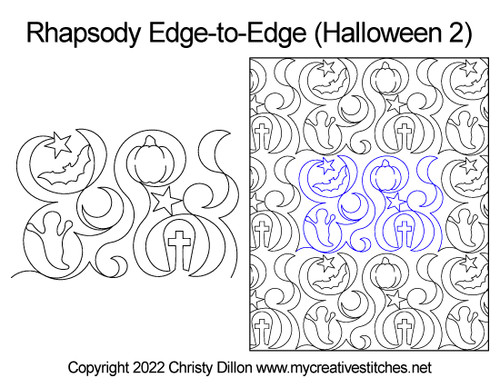 Rhapsody Edge-to-Edge Halloween 2 digital quilt pattern