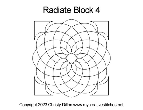 Radiate block 4 geometric spiral digital long-arm block