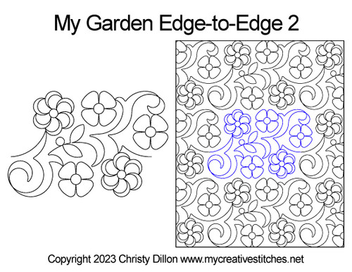 My Garden Edge-to-Edge 2, floral edge-to-edge, flower, swirl, leaves