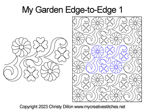 My Garden Edge-to-Edge 1, floral edge-to-edge, flower, swirl