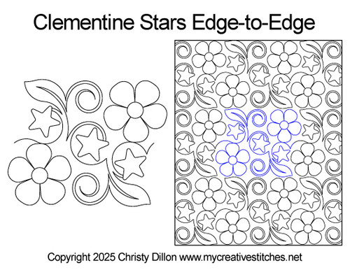 Flowers and stars, patriotic, kits, holiday, quick and easy, Clementine Stars Edge-to-Edge Flowers and stars, patriotic, kits, holiday, quick and easy, Clementine Stars Edge-to-Edge