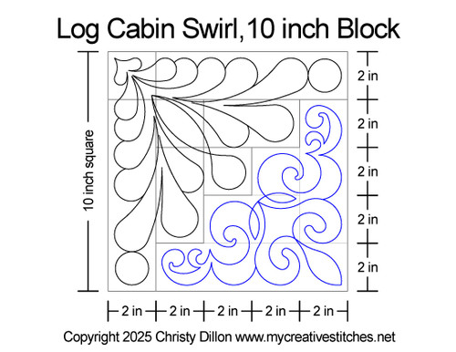 Log Cabin Ten Inch Block Swirl Log Cabin Ten Inch Block Swirl