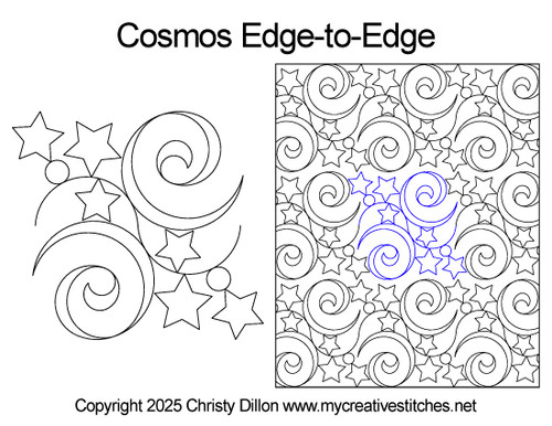 Cosmos Edge-to-Edge, star, Christmas, Halloween, holiday, rockets, space, kids, children, swirl, quick and easy