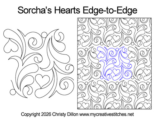 Feathers, hearts, quick and easy, flowing, vertical