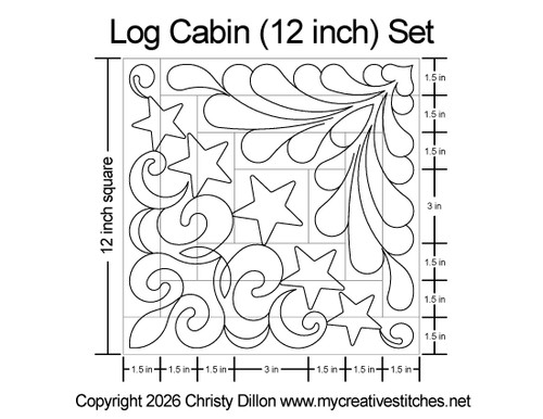 Star, Five Point Star, Patriotic, Swirl, Feather, Log Cabin, Custom