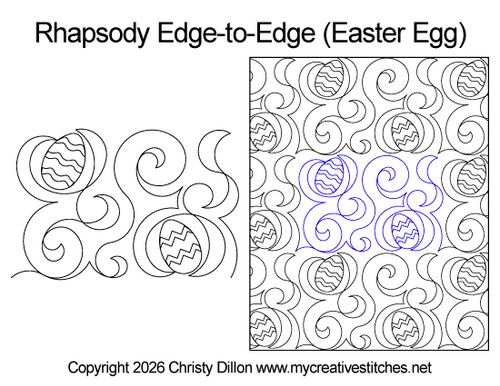Rhapsody Edge-to-Edge Easter Egg digital long-arm