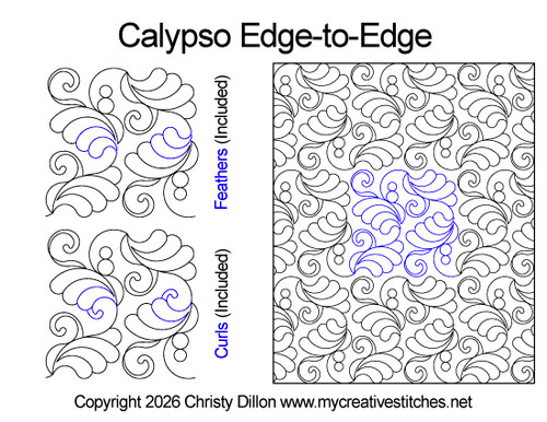 Calypso Edge-to-Edge Feathers and Curls digital long-arm