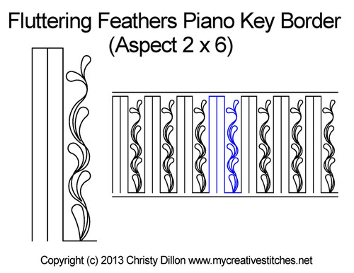 Fluttering feathers piano key 2*6 border quilting