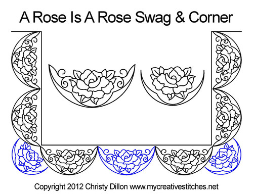 A Rose is a Rose Swag and Corner quilt pattern