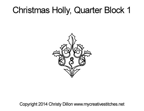 Christmas Holly, Quarter Block 1