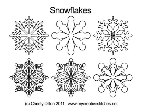 snowflake free e2e quilting design Set