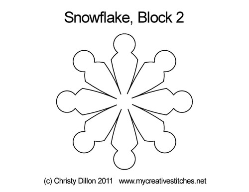 Snowflake quilting patterns for block 2